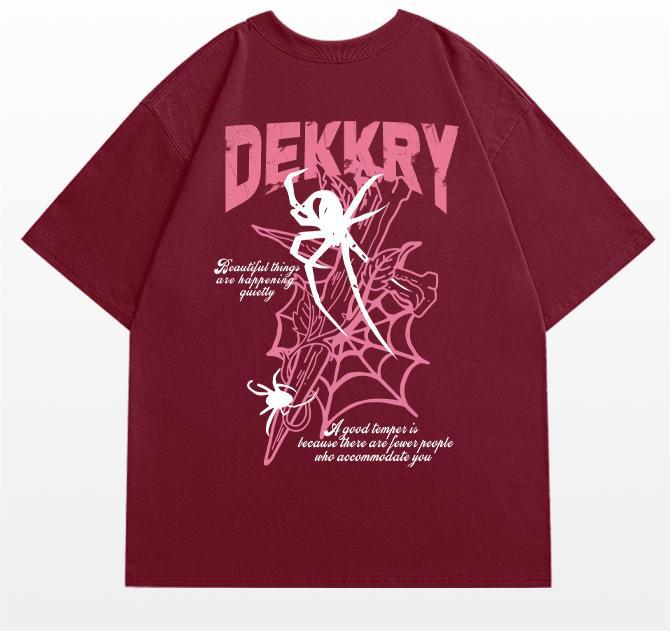 American high street ins spider print short-sleeved t-shirt men's and women's summer loose casual student crew neck cotton top tide