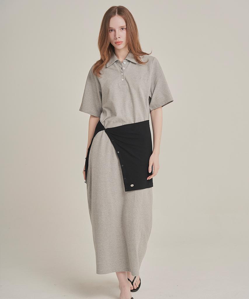 Iteoneolmomeonteu Pique Maxi Dress _ Gray
