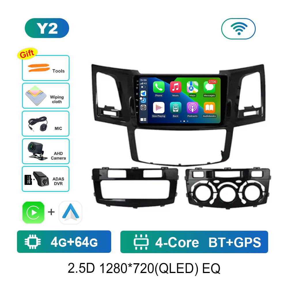 Bluetooth WiFi GPS Navigation Android 14 for Toyota Fortuner HILUX Revo Vigo 2007 - 2015 HD Screen Car Radio Multimedia Player