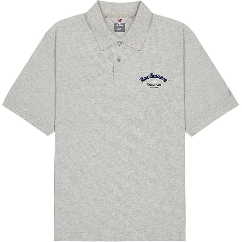 New Balance Polo Shirts Men s Gray Lapel Thin Straight Fit NFF21011-MGR- XL