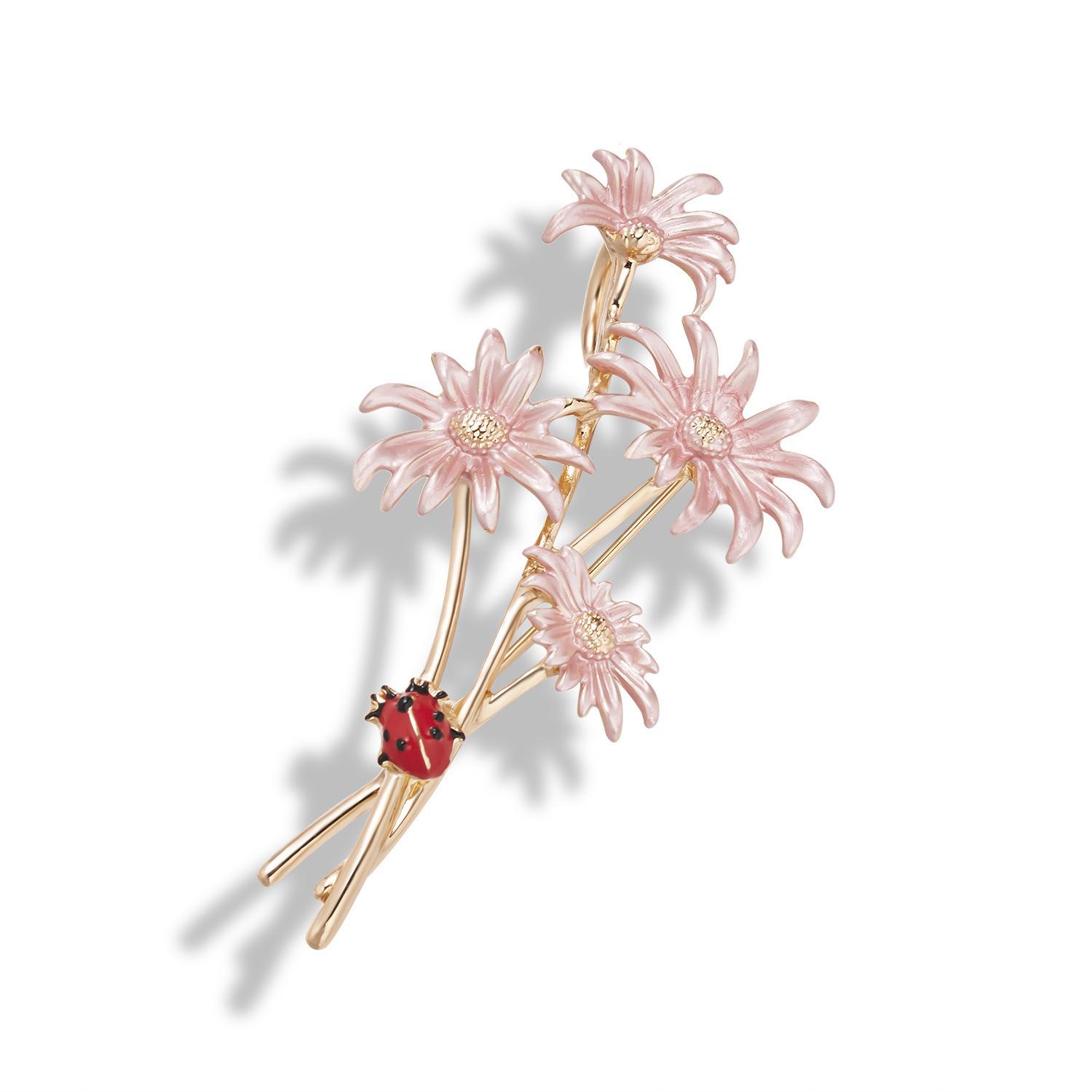 

Ромашкова троянда. Емальована шпилька. Особистість. Креативний живопис, брошка з квітами соняшникової троянди