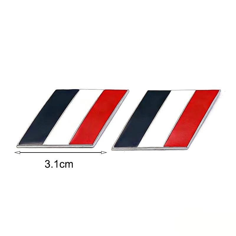 A Pair Of Metal National Flag Color Car Decoration Stickers For MINI VW, Peugeot, Fiat Car Fender Modification Accessories Zf7