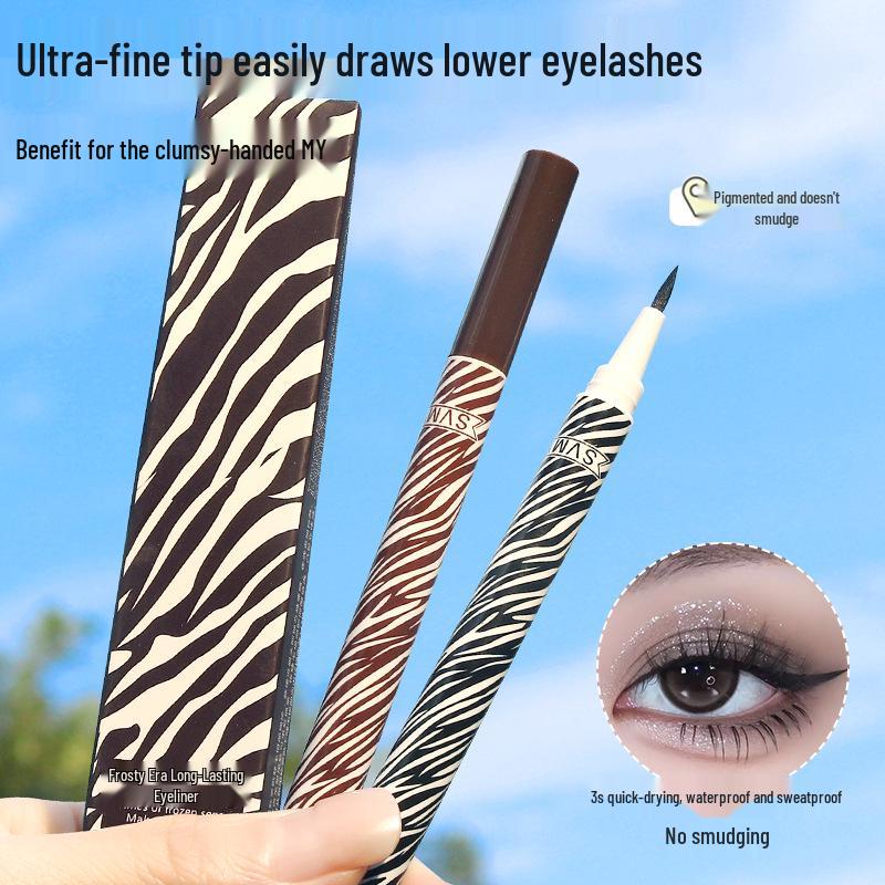 Waterproof, Sweatproof, Long-Lasting Smudge-Proof Quick-Dry Liquid Eyeliner Pen for Lower Lash Line, Ultra-Fine and Smooth Finish