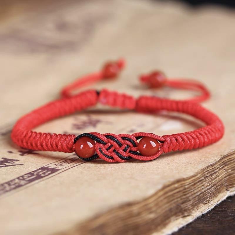 Red Black Woven Bracelet China Vajra Knot Wristbands Fashion Adjustable Couple Bangles For Men Women Lucky Jewelry Gift