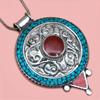 Handmade Tibetan Silver Gemstone Turquoise Red Coral Nepali Necklace Jewelry
