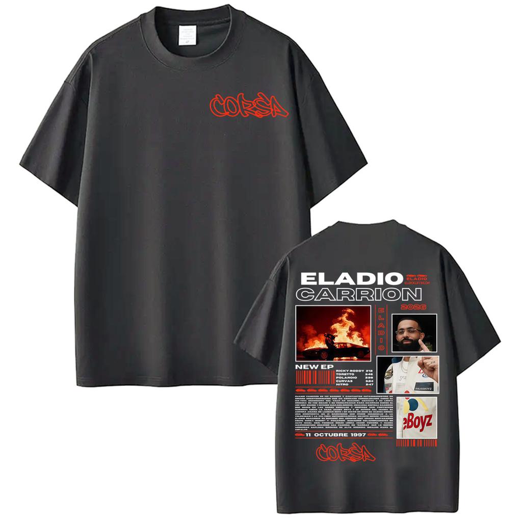 Rapper Eladio Carrion New Album 2026 Cover T Shirt Unisex Women Fashion Hip Hop Punk Tshirts High Quality Loose Tshirt Streetwear