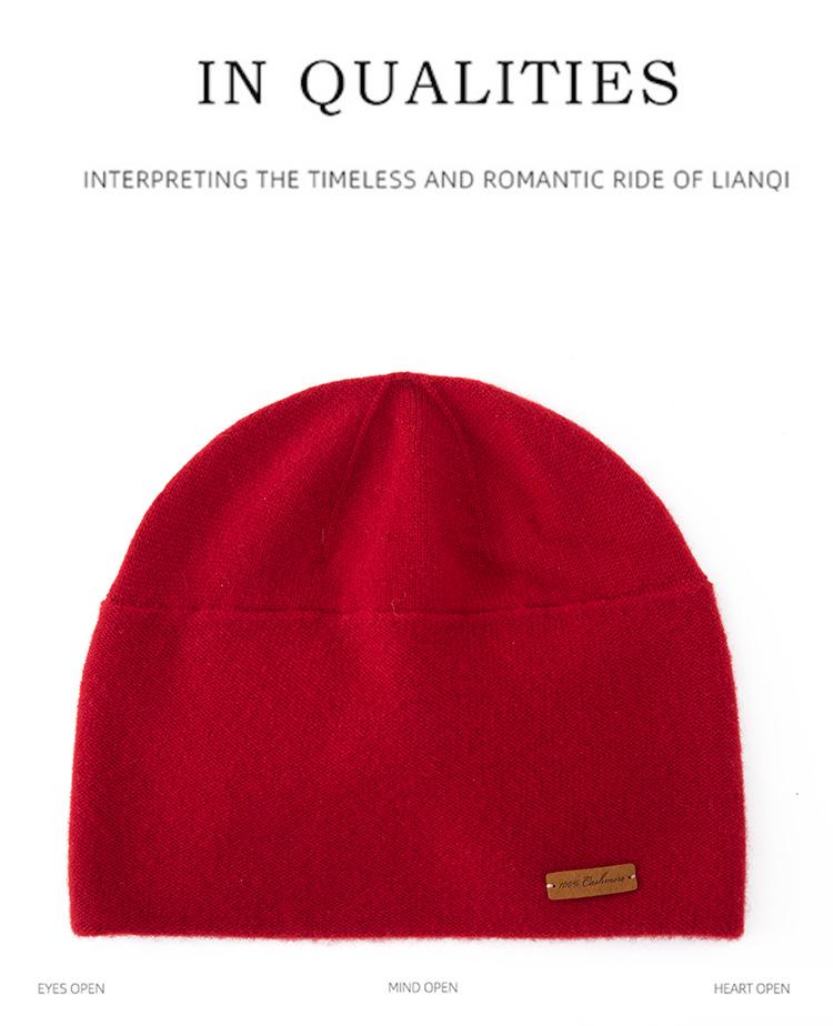 Unisex 100% Pure Cashmere Wool Knit Hat for Outdoor Warmth (Autumn/Winter Collection)