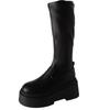 Chunky Women Knee High Boots Fashion Slip On Knight Long Boots Platform Flats Autumn Winter Ladies Shoes