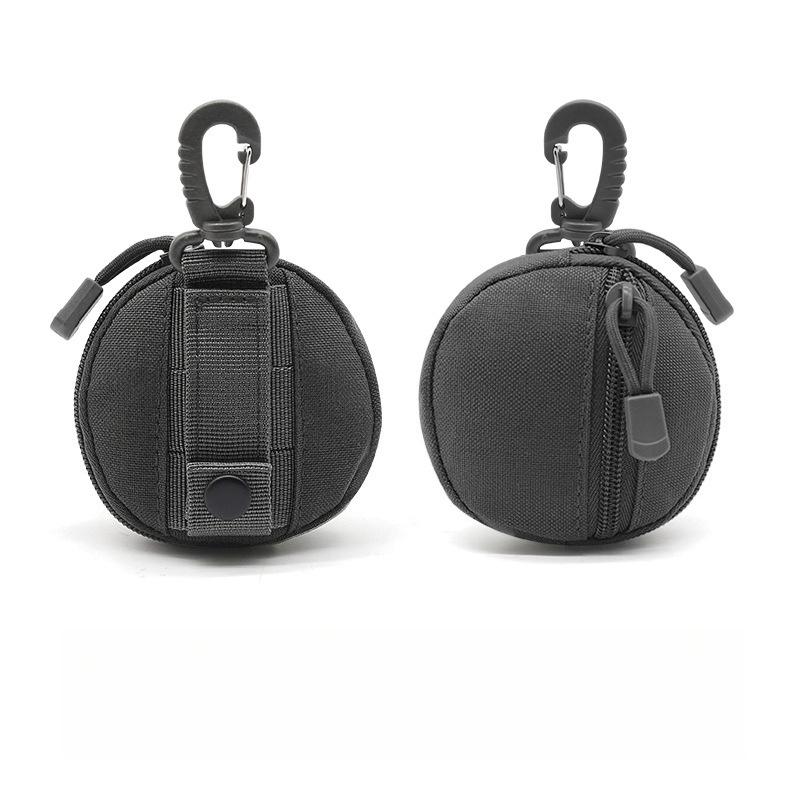 Multifunktionale Outdoor-Sport-Reißverschluss-Kopfhörertasche Münzbörse Outdoor-Taktische Runde Mini-Hängetasche Schlüsseltasche Universal