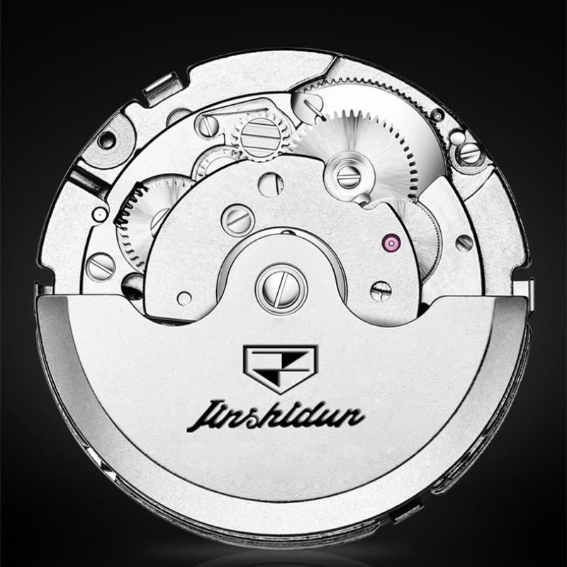 JINSHIDUN Novo Relógio Masculino de Negócios e Lazer Relógio Mecânico Multifuncional de Negócios Luminoso Tourbillon Relógio Masculino de Alta Qualidade