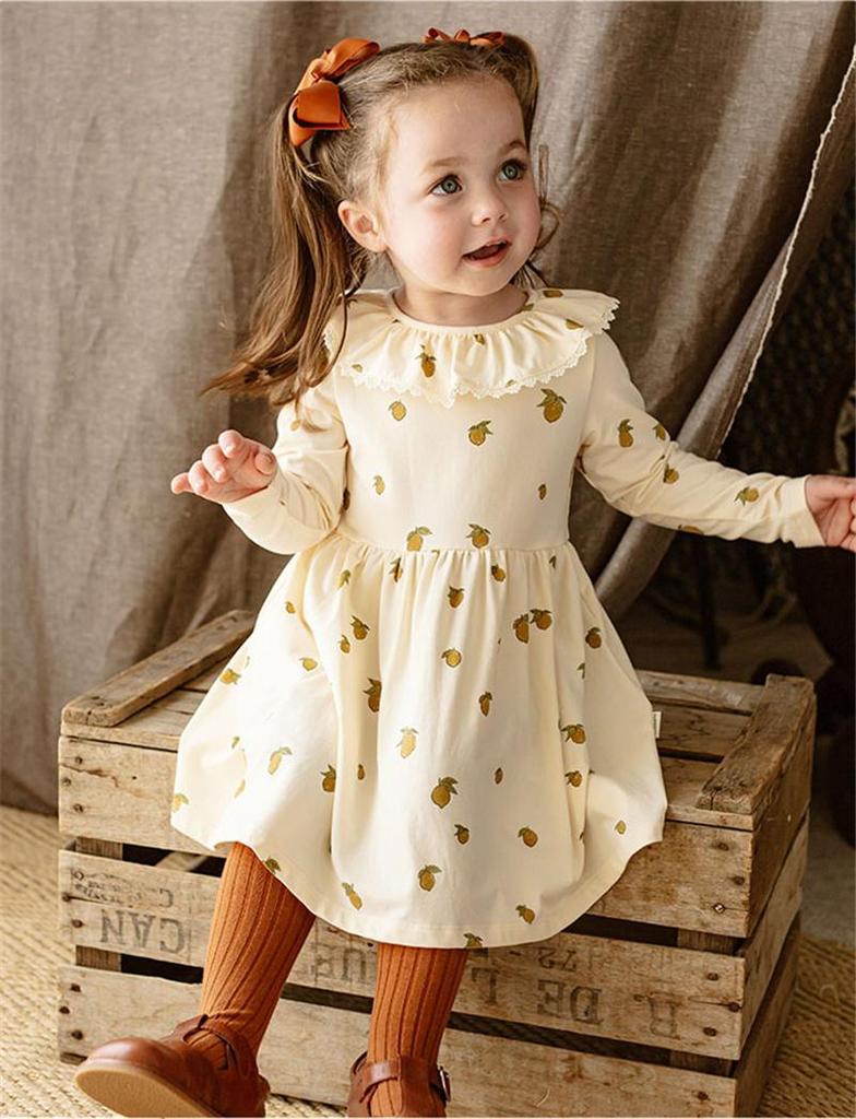 Cute Cotton Baby Dresses Casual Long Sleeve Toddler Girl Dress Spring Summer Kids Clothing