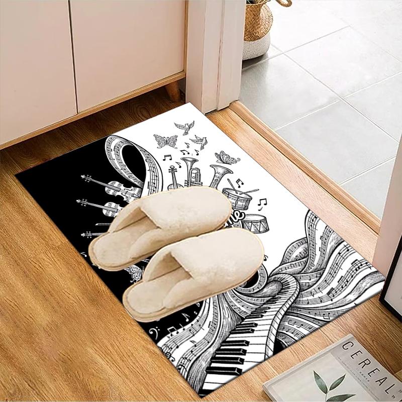 1PC Custom Name Music Art Harmony Theme Floor Mat Ideal for Living Room, Game Rooms, Office, Bedroom, Floor Mat Playful Design