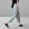 Double pleated high waisted jeans for women in the summer of 2025, thin, fashionable, loose, versatile, and slimming Harun pants