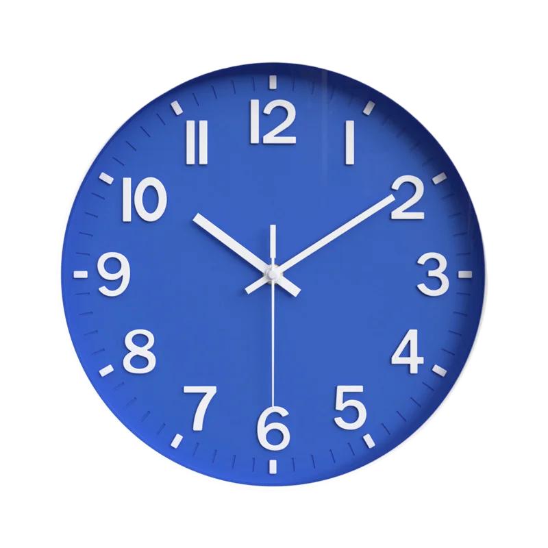 Cichy zegar ścienny do salonu Prosty i popularny modny zegar Montowany na ścianie Gospodarstwo domowe 3D Cyfrowy 12 cali 30 cm Cyfrowy zegar ścienny