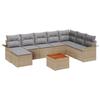 VidaXL Ensemble de Canapé de Jardin 9 Pièces avec Coussins Beige Poly Rattan Acacia 3347364