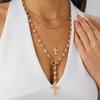 Sweet And Cool Little Flower Chain Necklace Set, Hip-Hop Style Stacked Cross Pendant, Collarbone Necklace.
