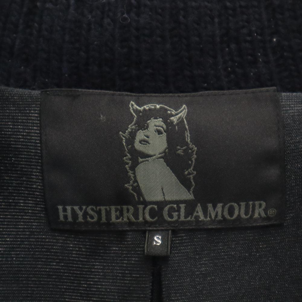 HYSTERIC GLAMOUR Nordic Pattern Knit Jacket S Navy Blouson Men's Used