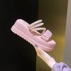 Summer New Fairy Style Platform Sandals Women French Two Wear Pearl Women's Shoes Low Top Platform Cool Slippers Women