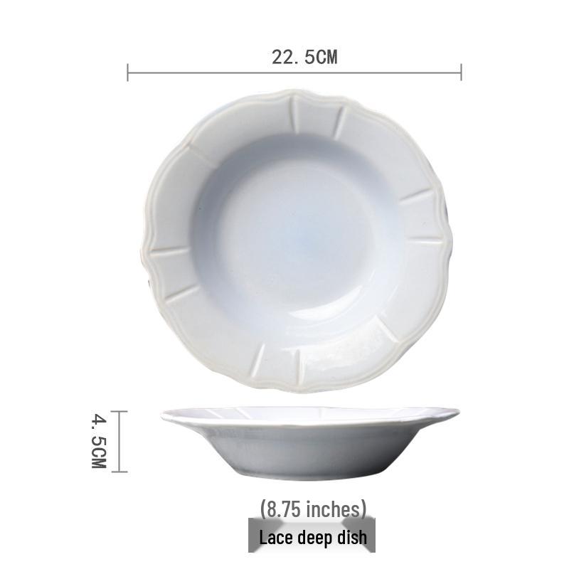 Piatti in Ceramica Raffinatamente Lavorati: Design Decorativi, Bassi, Profondi e da Insalata con Piccoli Difetti