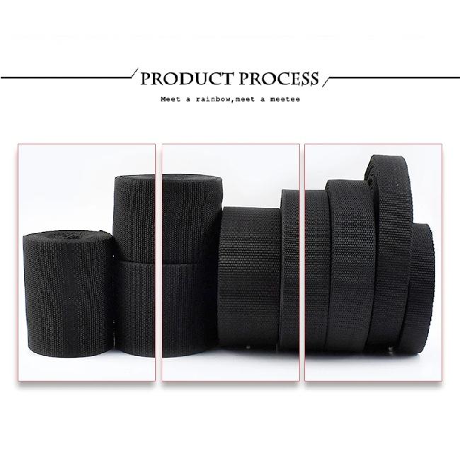 20/50M Black Nylon Webbing Tape 20-100mm Backpack Ribbon Strap At The Meter 1.3mm Thick Safety Belt Sling Sewing Bias Supplies