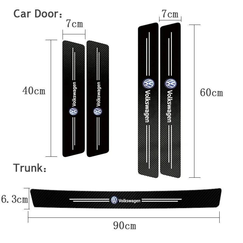 ·1/4/5Pcs Car Door Sill Carbon Microfiber Protector Sticker For Volkswagen VW Golf Passat GTI Amarok Teramont Phaeton ID.3 SharaNB5