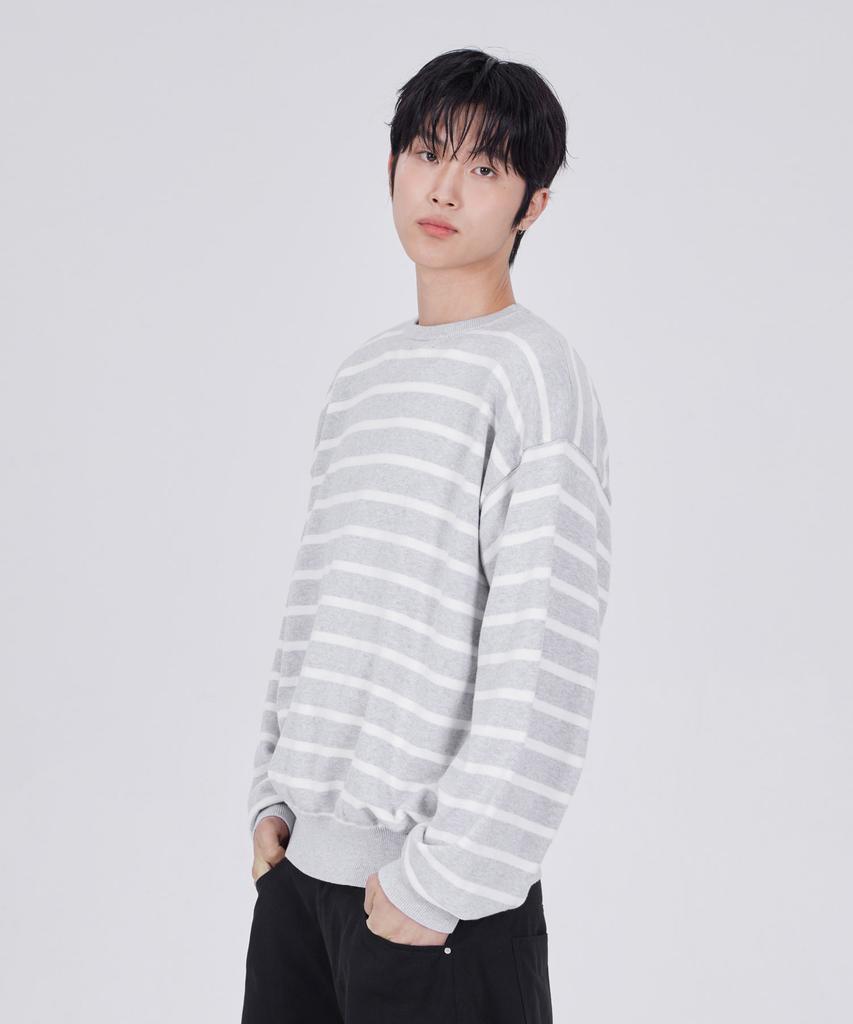 GLW Classic Striped Crop Knit Gray
