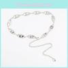 Metal Silver Dletter Chain Waist Chain Adjustable Skirt Versatile Jeans
