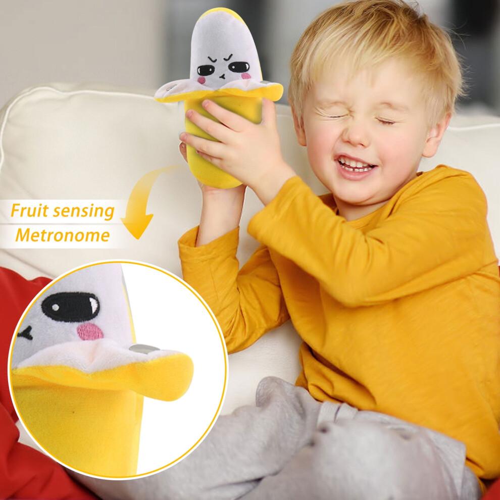 Bananenförmiges Sensor-Metronom Plüschtier – Niedlicher, Weicher, Interaktiver Musikübungs-Begleiter für Kinder, Kompatibel mit Learning Fun