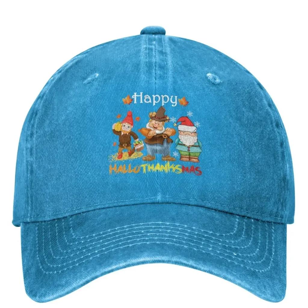Happy Thanksgiving Gnomes Baseball Cap Pumpkin With Autumn Falling Leaves Outdoor Gym Hip Hop Dad Hats Unisex Women Snapback Cap