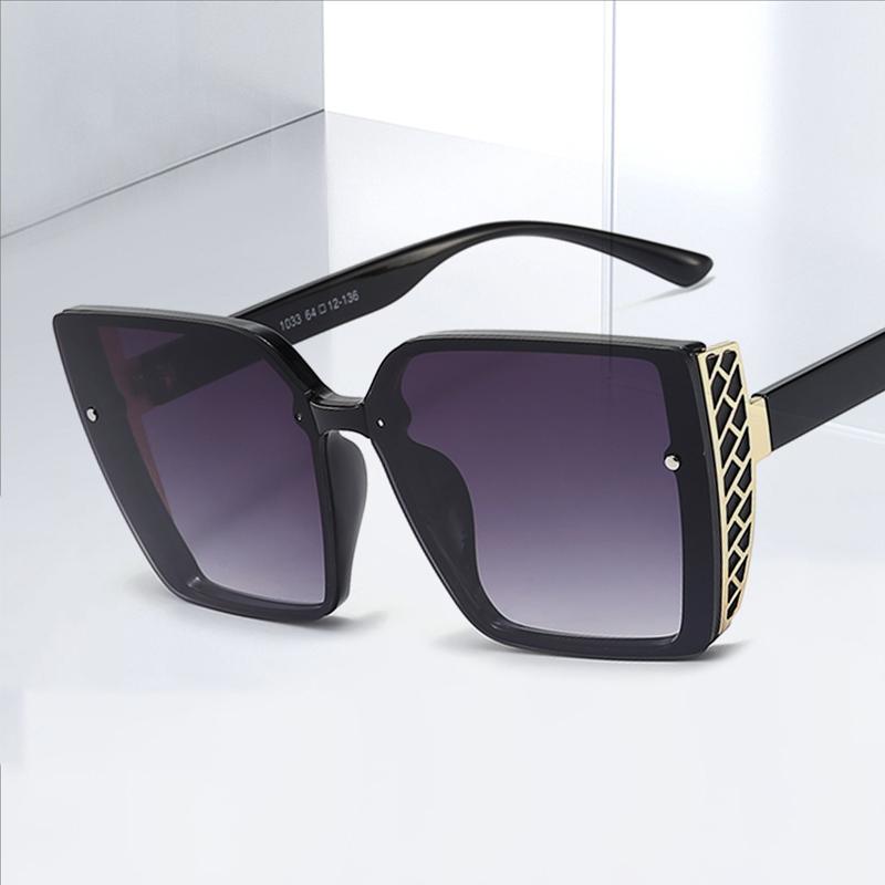 Trendy Women Large Frame Sunglasses UV Protection Face Covering Stylish Outdoor Shades 1033
