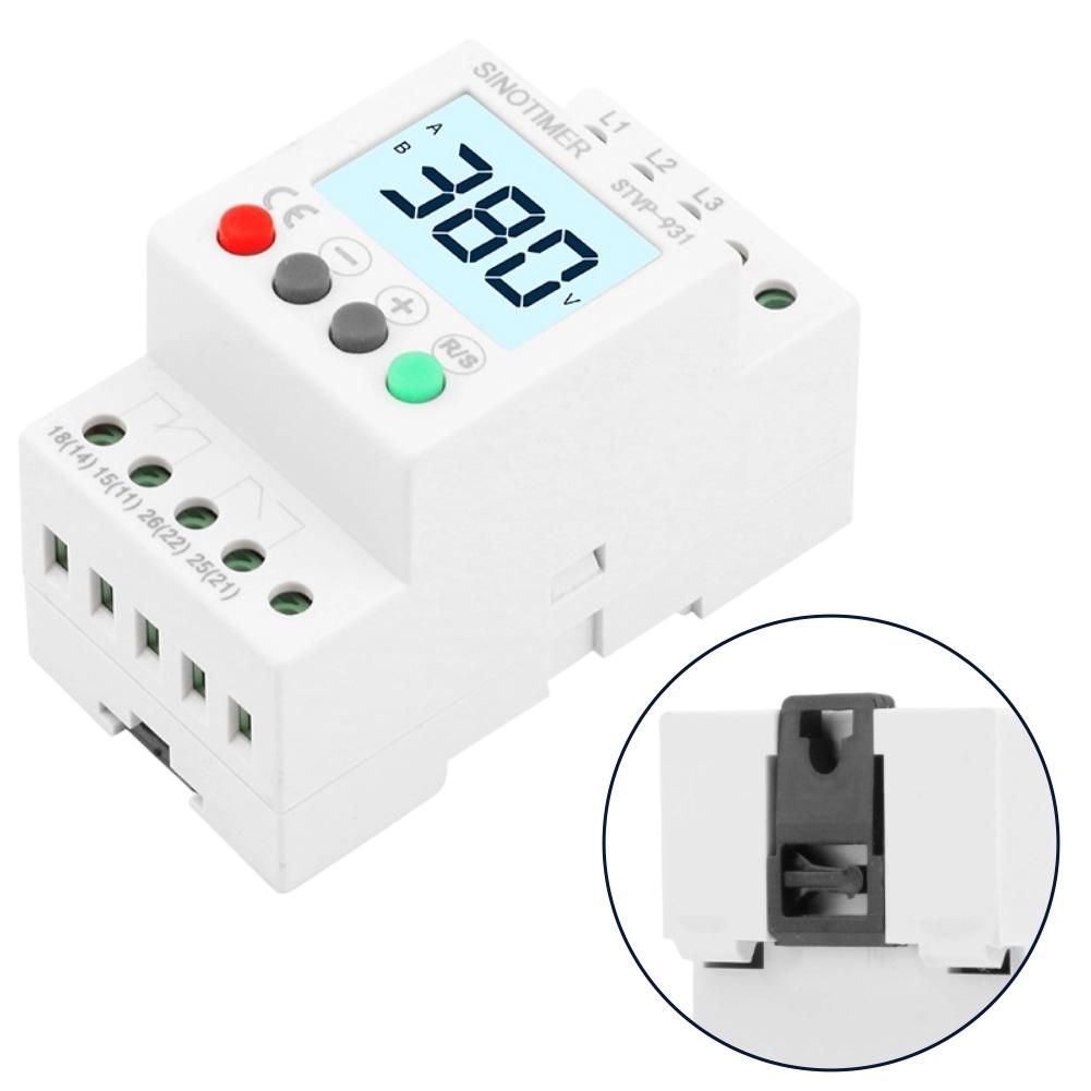 380V 3-Phasen LED Überspannungs-Unterspannungs-Phasenschutz STVP-931 Unterspannungsschutz 380VAC Zur Montage auf 35mm DIN-Schiene