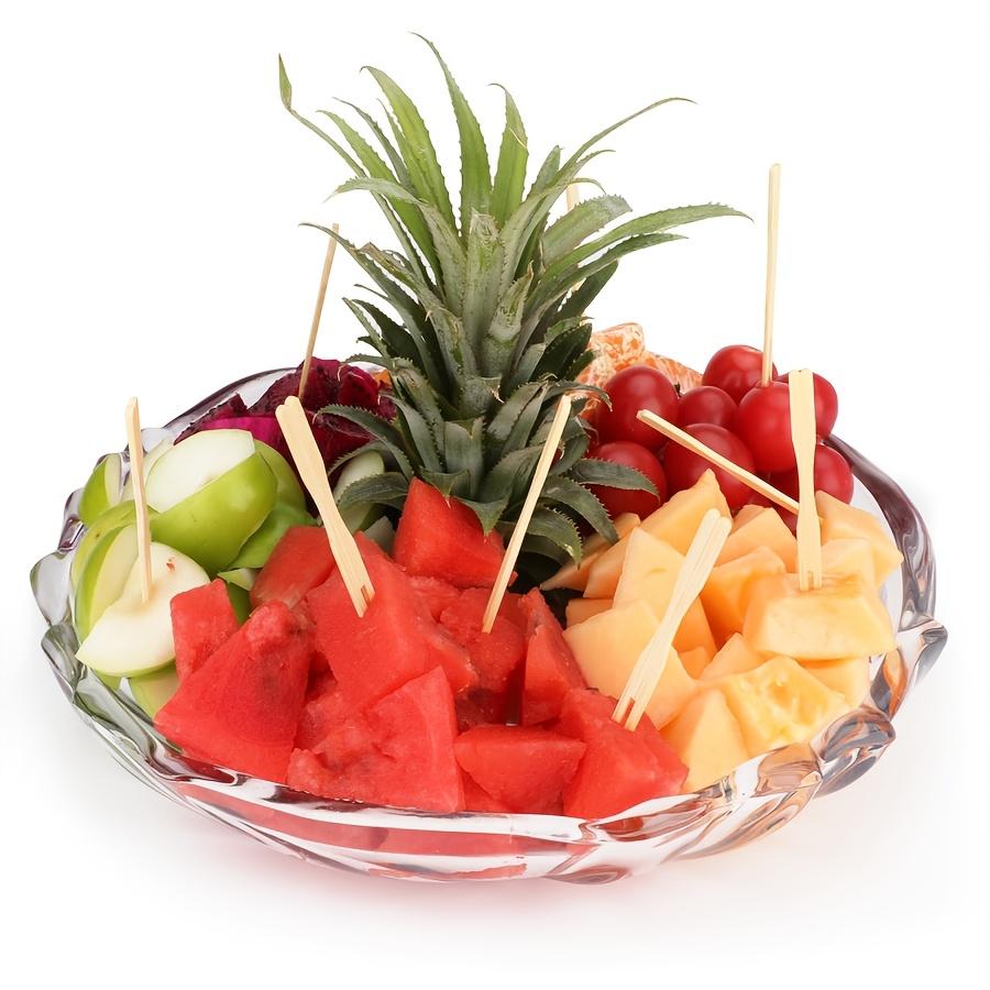 80pcs Bamboo Fruit Picks Disposable Wooden Forks Dessert Cakes Fruit Appetizers Household Wedding Party Restaurant Tableware