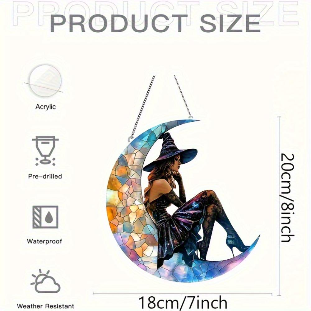 2D Flat Pendant Moon Sun Catcher Acrylic Window Decoration Suitable for Living Room, Porch,courtyard Garden Porch Pendant,window Decoration,witch Gift