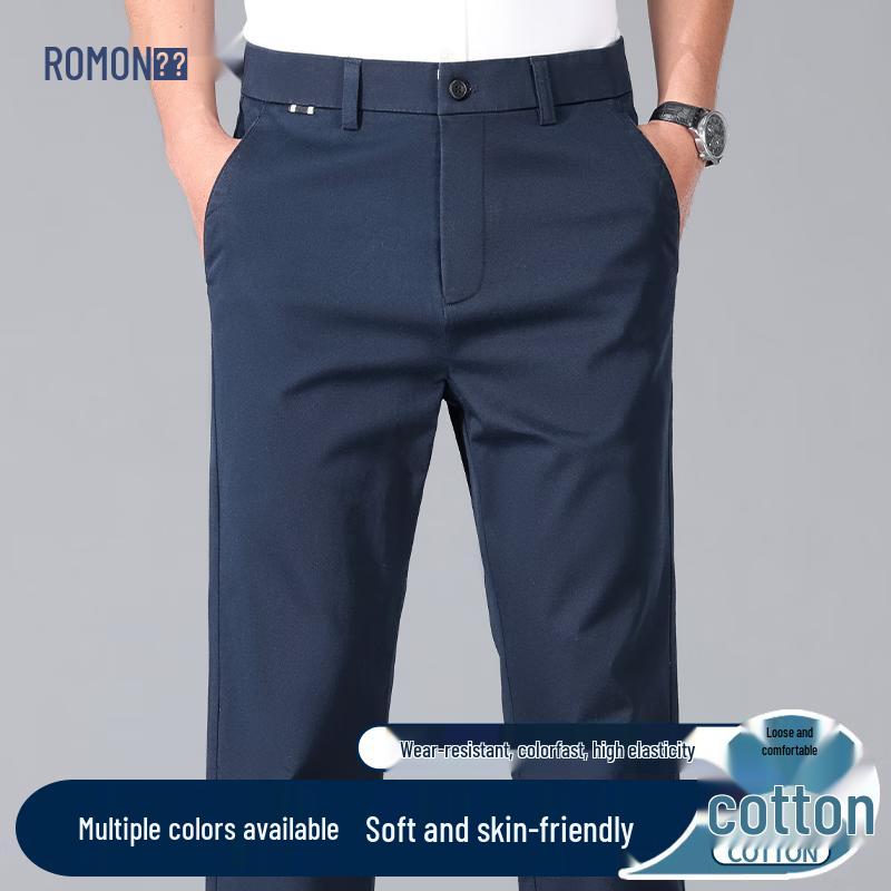ROMON Men s Spring/Summer Straight-Fit Casual Pants 31