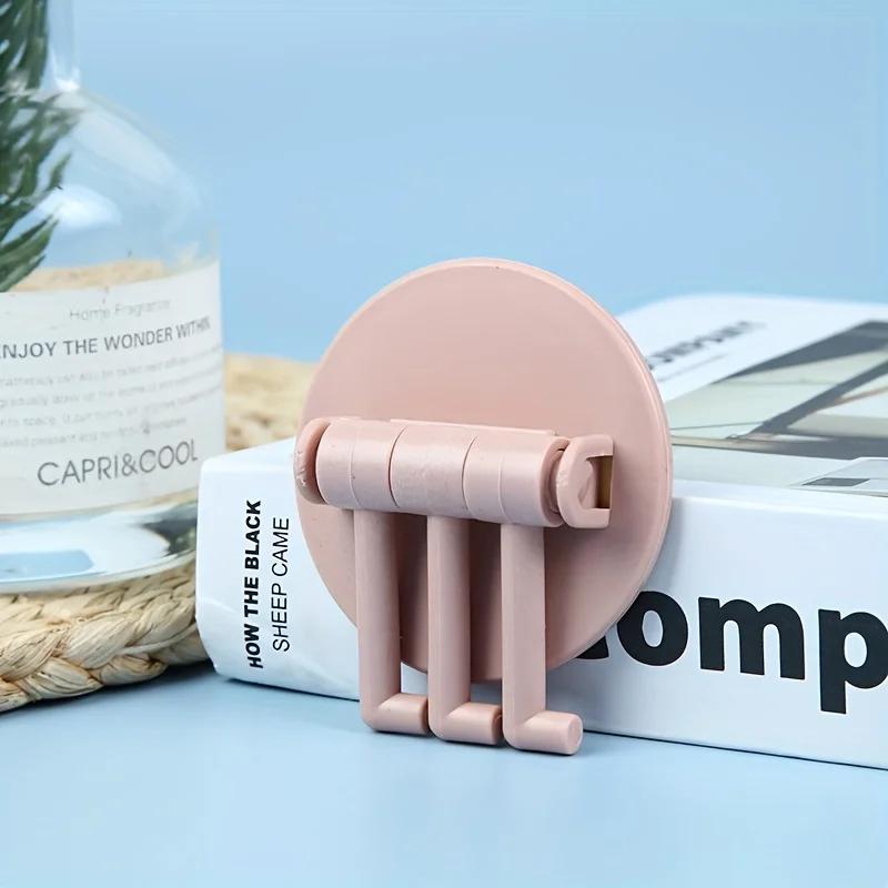 

1PC rotating hook triple hook, strong adhesive towel hanger, bathroom wall shelf, no punching and no marking adhesive hook