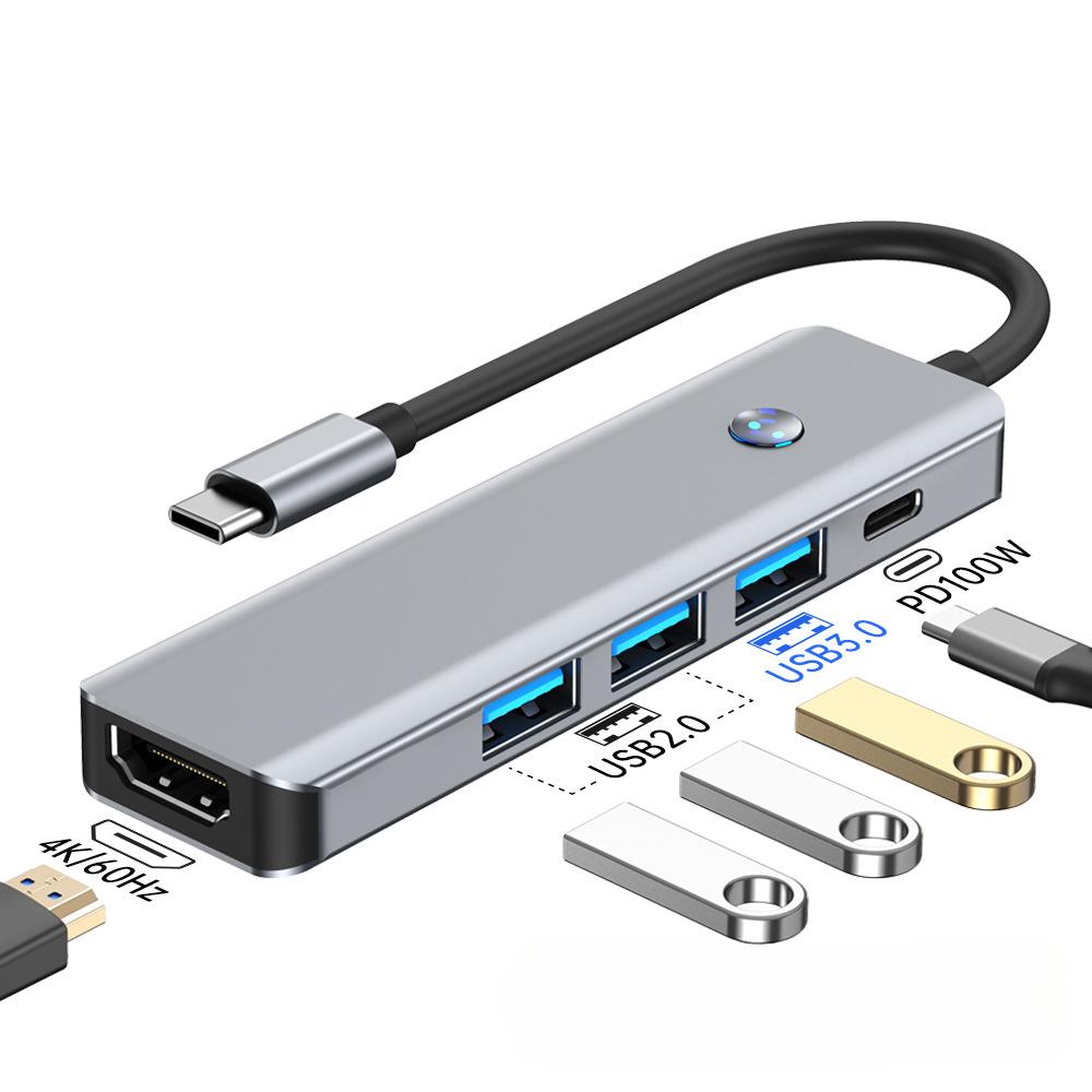 Type C Docking Station with One Key Sleep 4K HD Output Multi Port Hub for Laptop