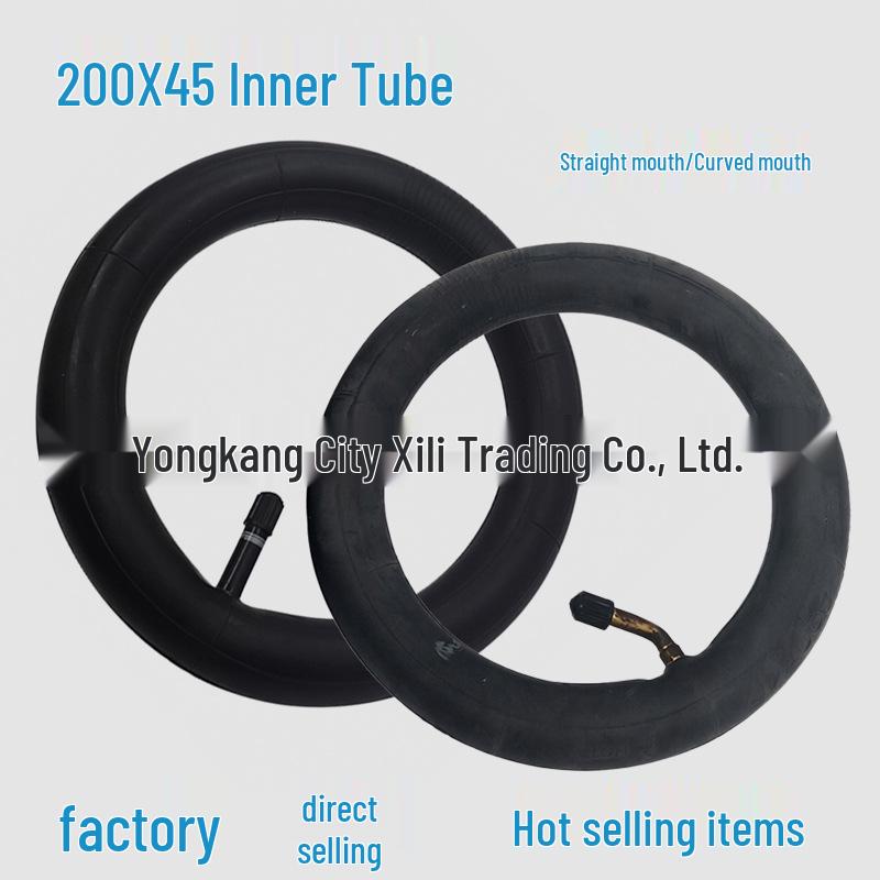8-Inch Electric Scooter Tire with 200x45 Bent Valve Inner Tube, Fits Baby Stroller and 8x1 1/4 Applications