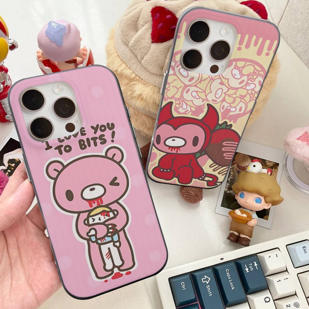 Popular Kawaii G-gloomyS Bears Corrugated Stripe Phone Case For IPhone 17 16 15 14 13 12 11 Pro Max Plus Pro Shockproof Cover