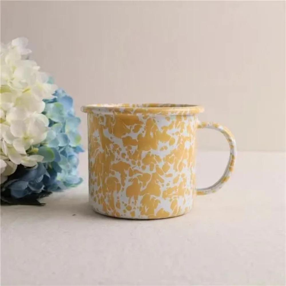 Silný smaltovaný hrnek špičkové kvality 380 ml s cákanci