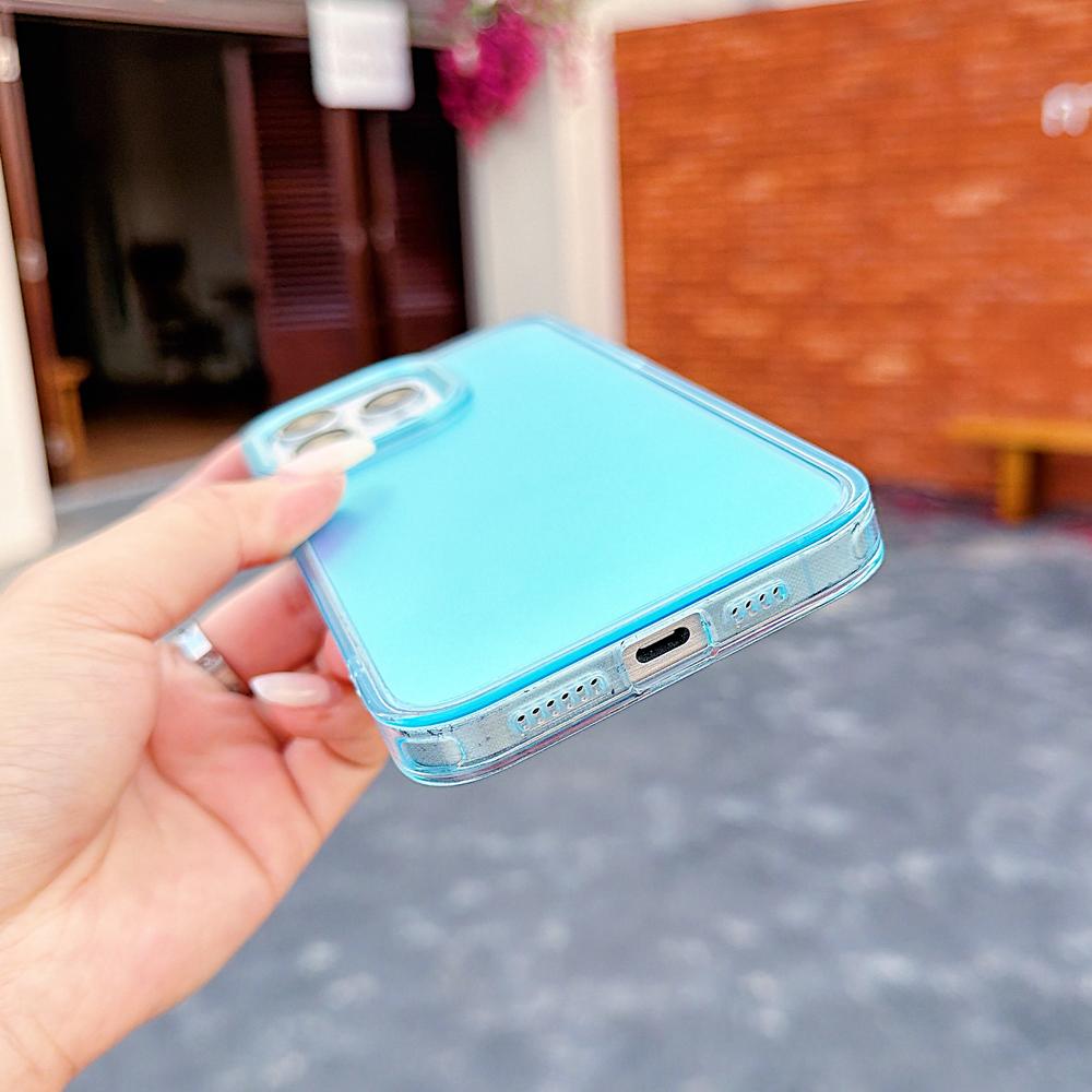 KEYSION Fashion Laser Gradient Colorful Phone Case for iPhone 11 12 13 Pro Max Soft TPU+PC Shockproof Back Cover for iPhone 11 12 13