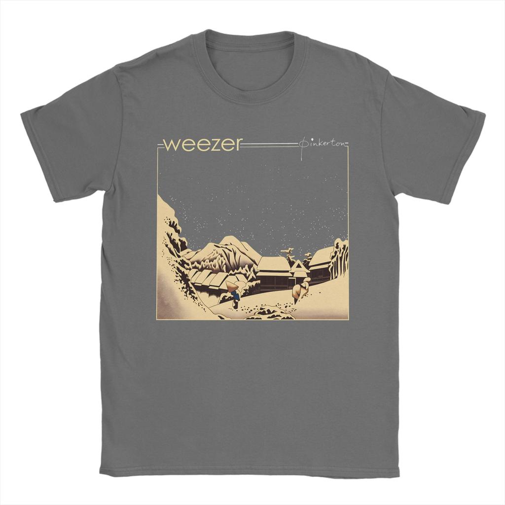 Weezer Band T Shirt Beach  Cotton T Shirts For Men Trending Custom Logo Tee Shirt Short Sleeves Y2K Funny Tees