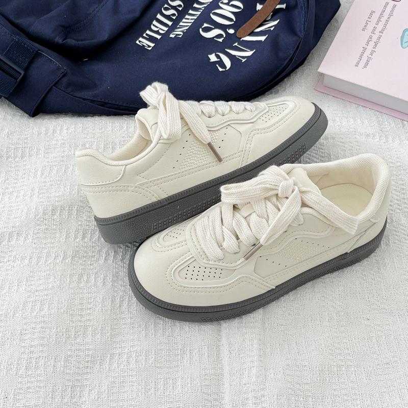 

Little white shoes women s 2025 autumn new American retro niche flat-bottomed versatile ins tide sports and leisure moral training board 35 бежевый