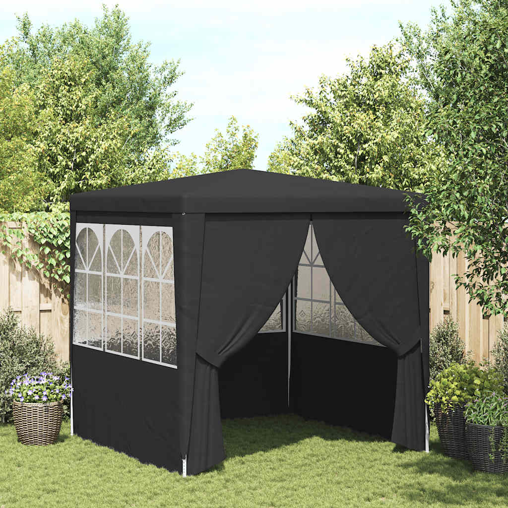 vidaXL Profi-Partyzelt mit Seitenwänden 2,5×2,5m Anthrazit 90 g/m² dunkelgraue