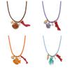 Handmade Chunky Rope Multi Color Ceramics Starfish Octopus Fish Pendant Necklace Summer Beach Shell Y2K Collar Jewelry
