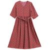 Elegant Women's Summer Dress Plus Size Half Sleeve Vintage Print Long Dresses Female Summer Clothes