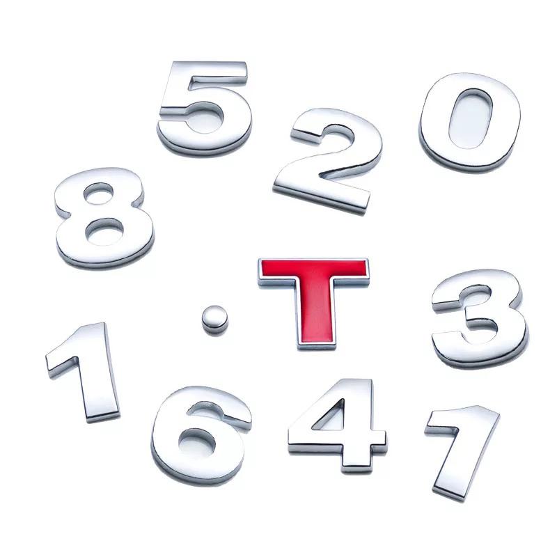 Car Displacement sticker Metal 1.0 1.2 1.5 1.6 1.8 2.0 2.5 2.8 3.0 T volume logo Car rear Trunk Emblem badge Vehicle Stickers