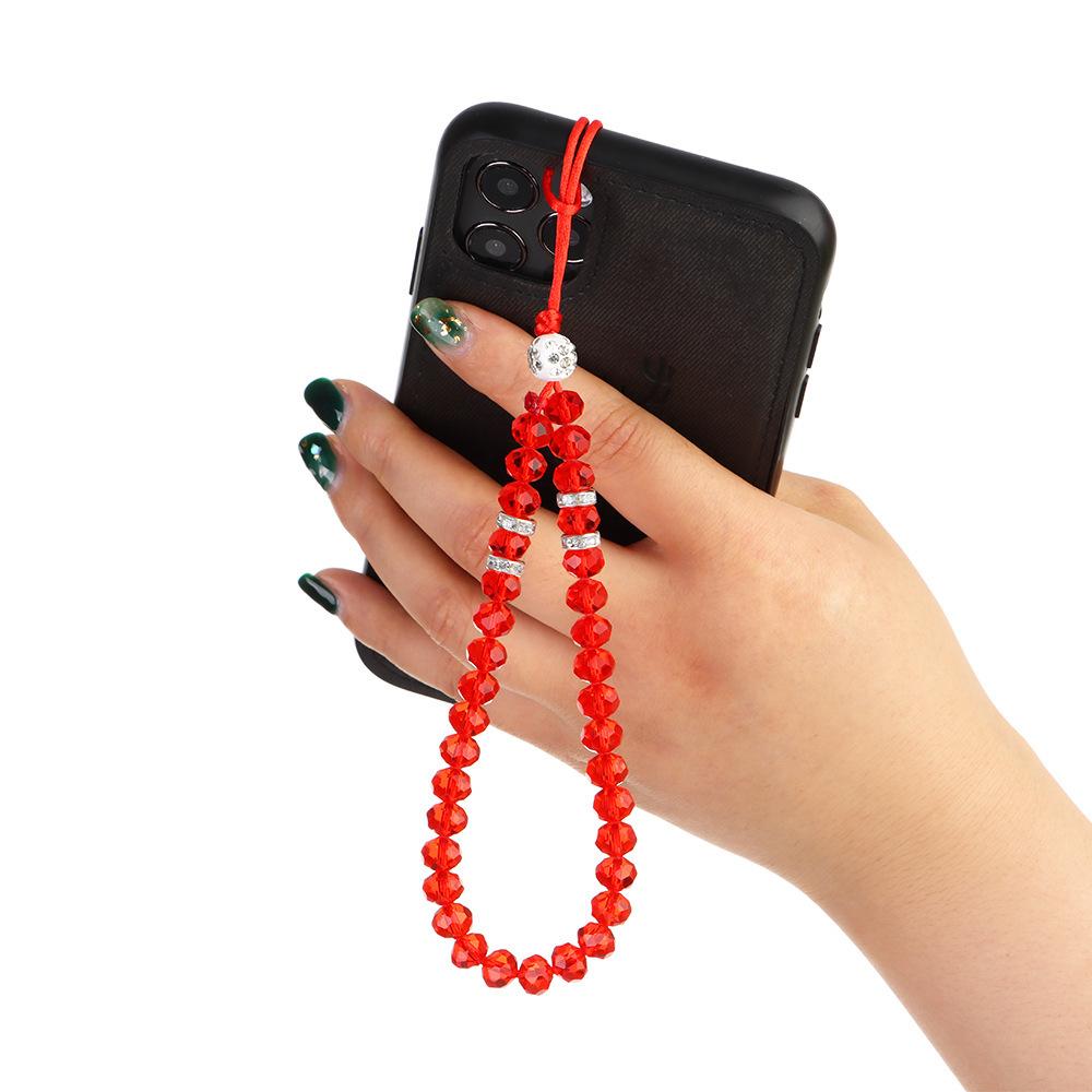 New s Colorful Crystal Phone Hanging Rope Creative Universal Phone Chain Wrist Strap Rope Bead Pendant Phone Lanyards
