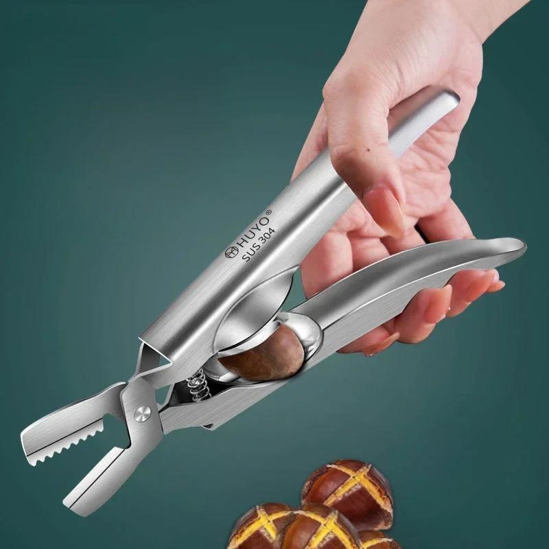 Křížový klip na syrové kaštany a vlašské ořechy 304 nerezová ocel Otevírač kaštanů Domácí loupací a otevírací stroj Nůžky na kaštany
