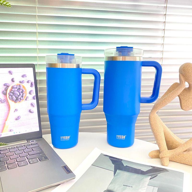 Tyeso Giant Insulated Straw Cup for Office, Home, and Car Use, Stainless Steel Large Capacity Insulated Cup