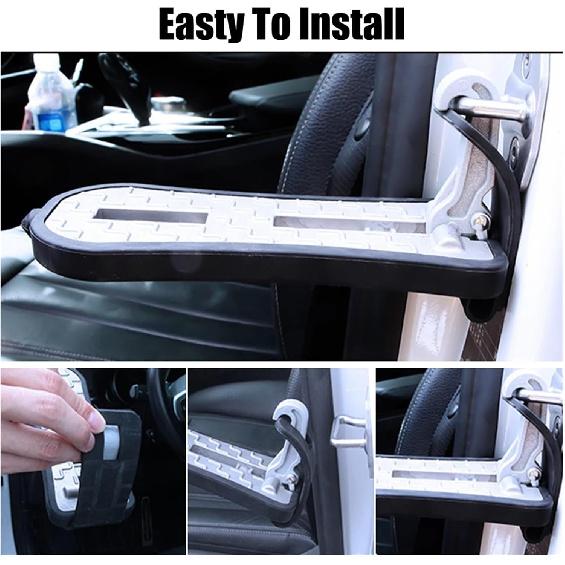 Emergency Window Breaker Car Roof Rack Step Pedal Multifunction Latch Hook Foldable Auxiliary Foot Pedal Extended Car Door Step(Silicone pad-1pc)